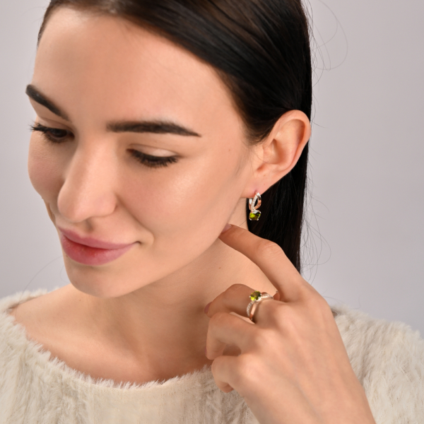 Срібні сережки з золотими накладками