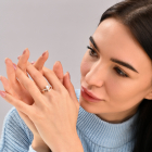 Срібна каблучка з золотими пластинами