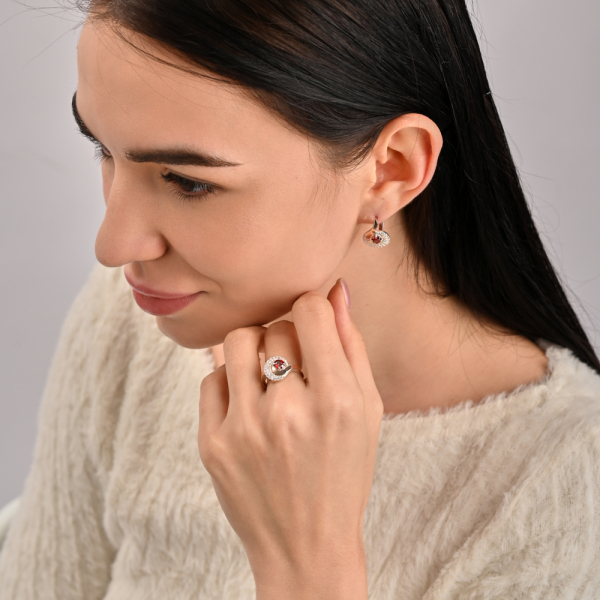 Срібний набір з золотими накладками