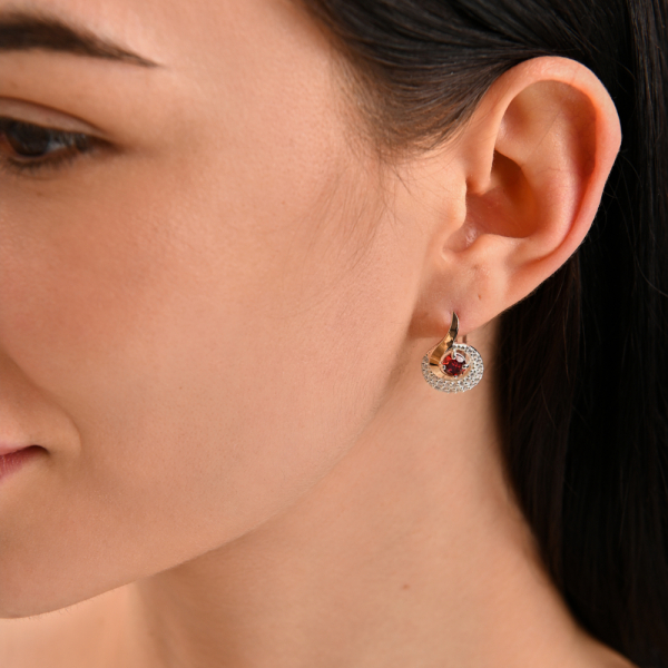 Срібні сережки  зі вставками з золота