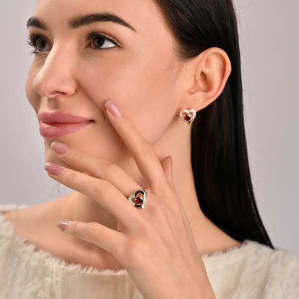 Срібна каблучка з золотими пластинами