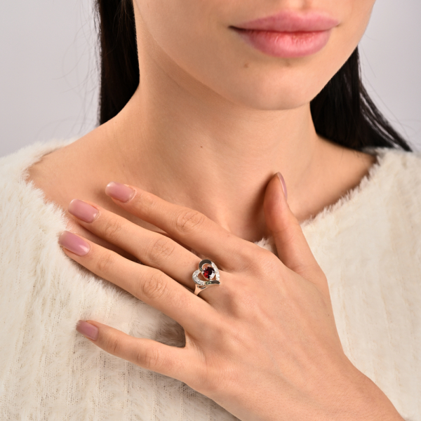 Срібна каблучка з золотими пластинами