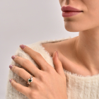 Серебряное кольцо с золотыми напайками