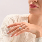 Серебряное кольцо с напайками из золота