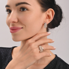 Серебряное кольцо с  накладками из золота