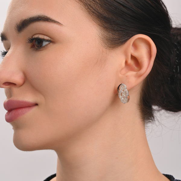 Серебряные серьги с напайками из золота