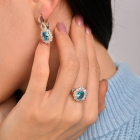 Срібний комплект з золотими накладками