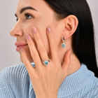 Срібний комплект з золотими накладками