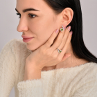 Срібна каблучка з золотими пластинами