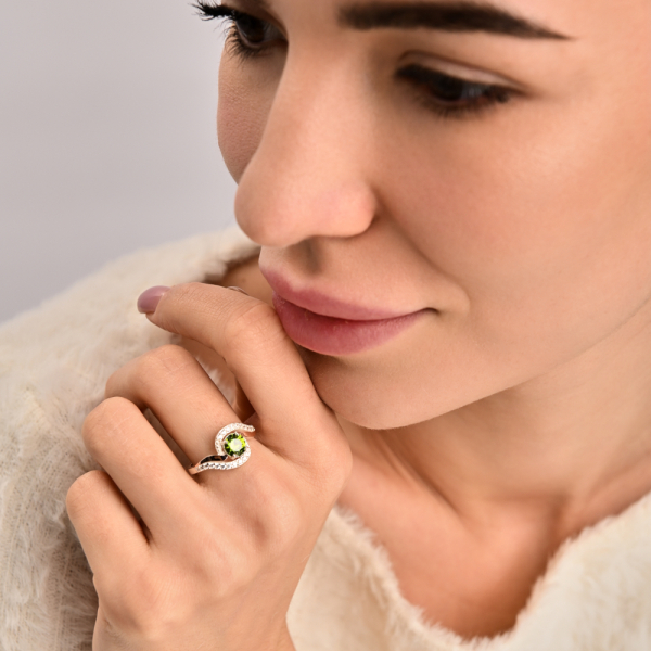 Срібна каблучка з золотими пластинами