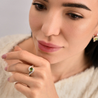 Срібна каблучка з золотими пластинами