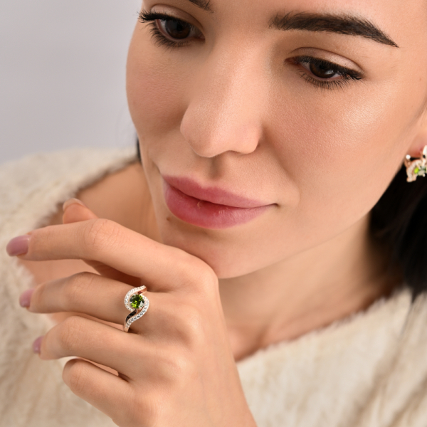 Срібна каблучка з золотими пластинами