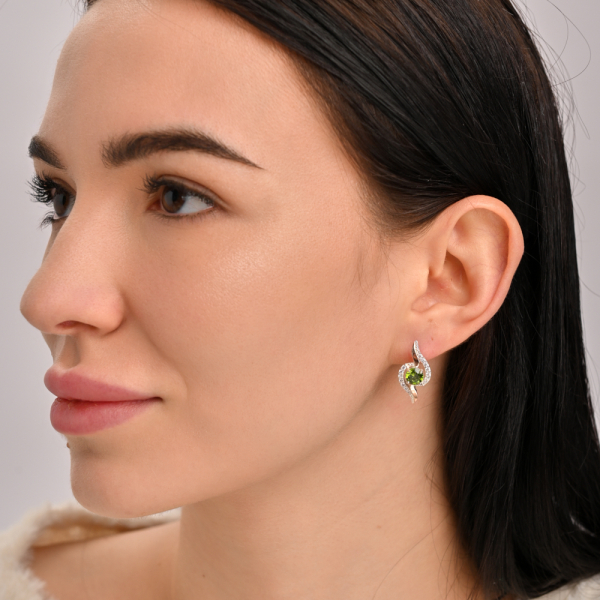 Срібні сережки з накладками з золота