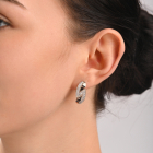 Серебряные серьги  с пластинами из золота