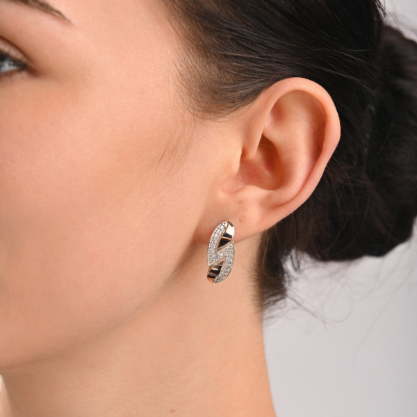 Серебряные серьги  с пластинами из золота