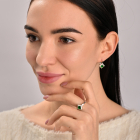 Срібна каблучка з накладками з золота