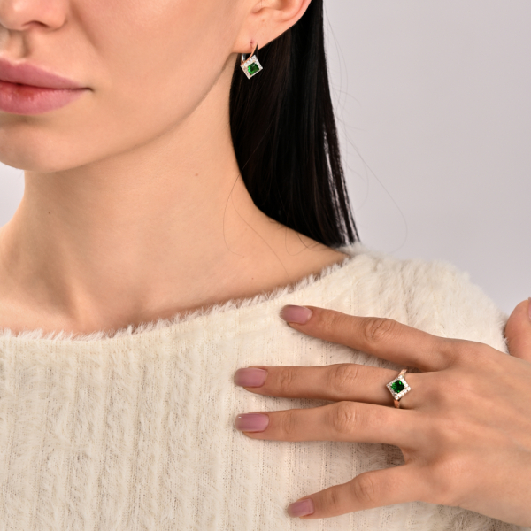 Срібна каблучка з накладками з золота