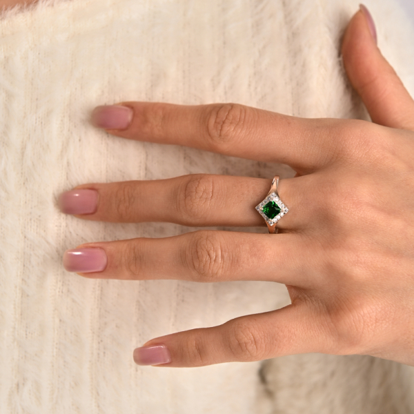 Срібна каблучка з накладками з золота