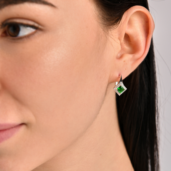 Серебряный комплект с золотыми вставками