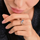 Срібний набір сережки і каблучка