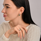 Серебряные серьги с элементами золота