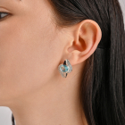 Сережки срібні з золотими накладками