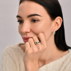 Каблучка зі срібла з золотом