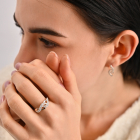 Срібна каблучка з золотими напайками і фіанітами