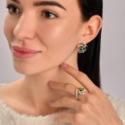 Сережки срібні з золотими напайками (пластинами)