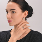 Серебряный набор с золотыми напайками и фианитами