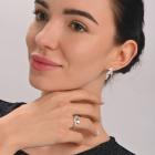 Серебряный набор с золотыми напайками и фианитами