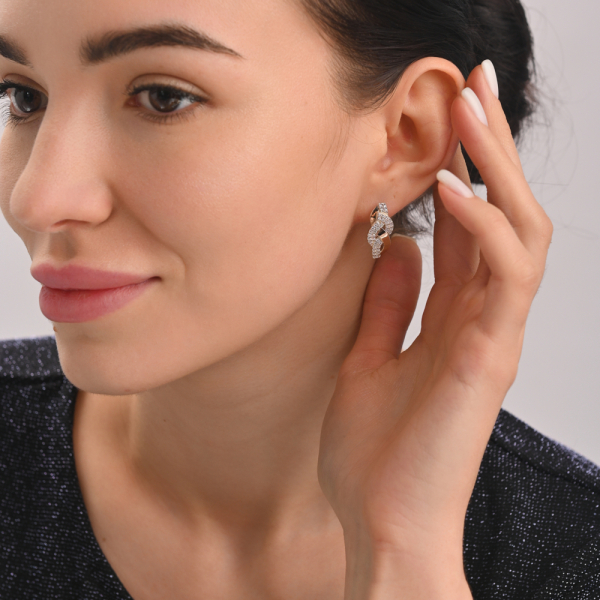 Серьги серебряные с золотыми напайками