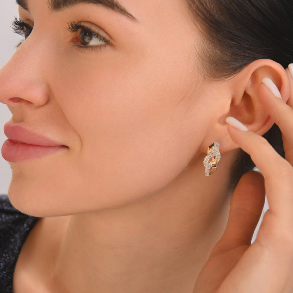 Серьги серебряные с золотыми напайками