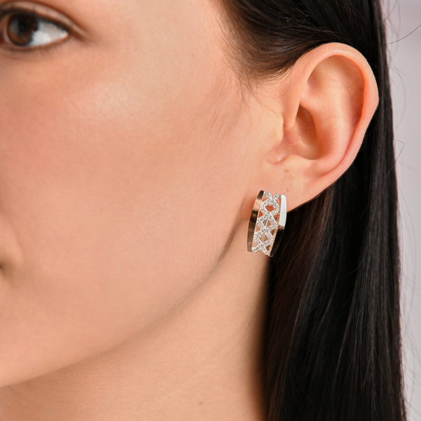 Серьги серебро с золотом