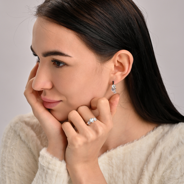 Серебряный гарнитур с золотыми вставками(пластинами)