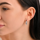 Сережки срібні з золотими накладками (пластинами)