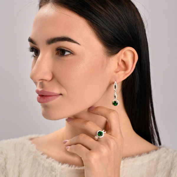 Срібні сережки з золотими пластинками