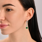 Срібні сережки з золотими пластинками