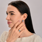 Срібні сережки з накладками золота