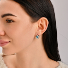 Срібні сережки з накладками золота