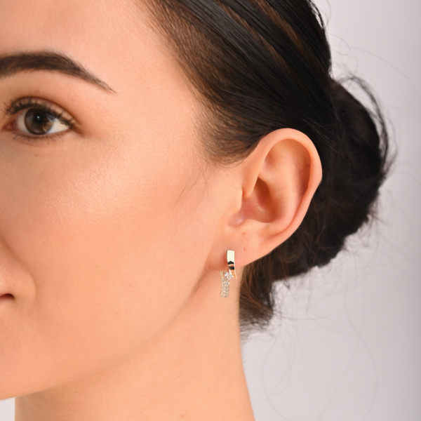 Серьги серебряные с накладками золота