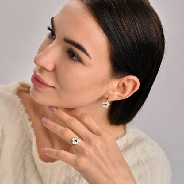 Сережки срібні з золотими пластинами