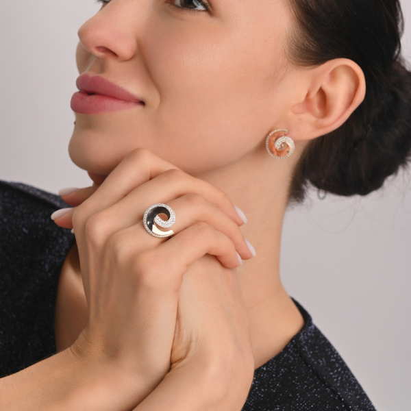 Гарнитур серебряный с золотом