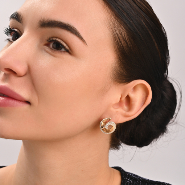 Серьги серебряные с золотом