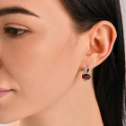 Срібні сережки з золотими пластинами і фіанітами