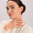 Серьги серебряные с золотыми накладками и фианитами