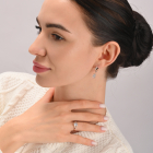 Срібний комплект з золотими пластинами і фіанітами