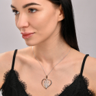 Срібна підвіска "герб в серці" з золотими вставками