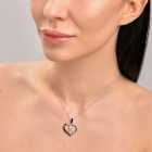 Серебряная подвеска с золотими вставками