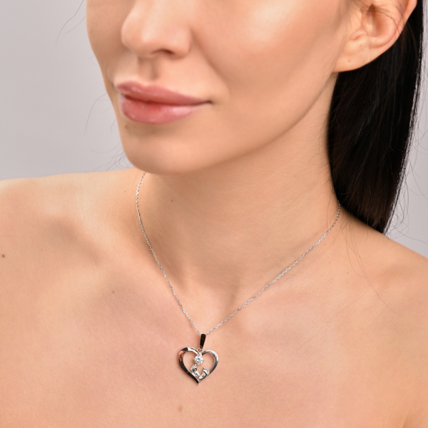 Серебряная подвеска с золотими вставками